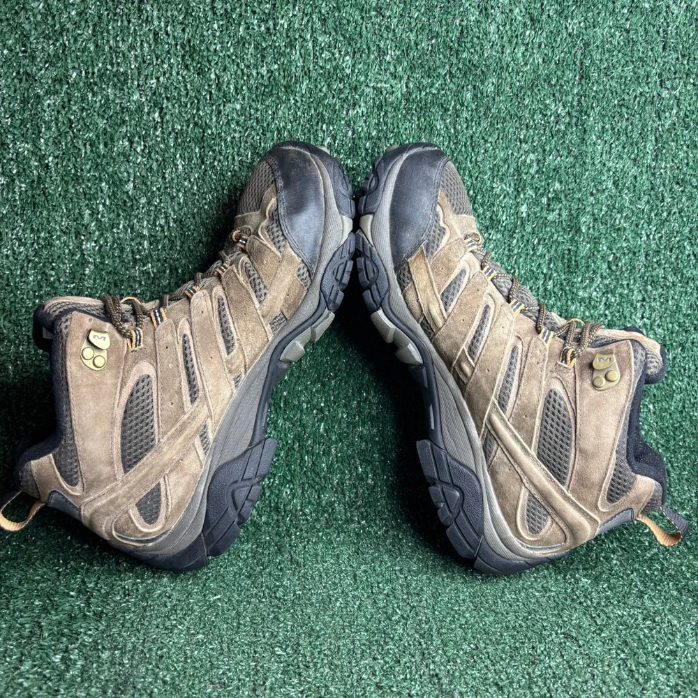 Merrell Moab 2 Mid Waterproof Vibram Outdoor Hiking Boot Earth Brown Mens Sz 9.5